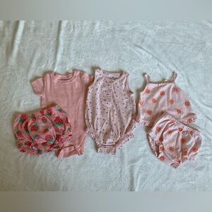 Adorable BABY GAP & OLD NAVY Pink Baby Toddler Girl Romper Bubble Outfit Sets